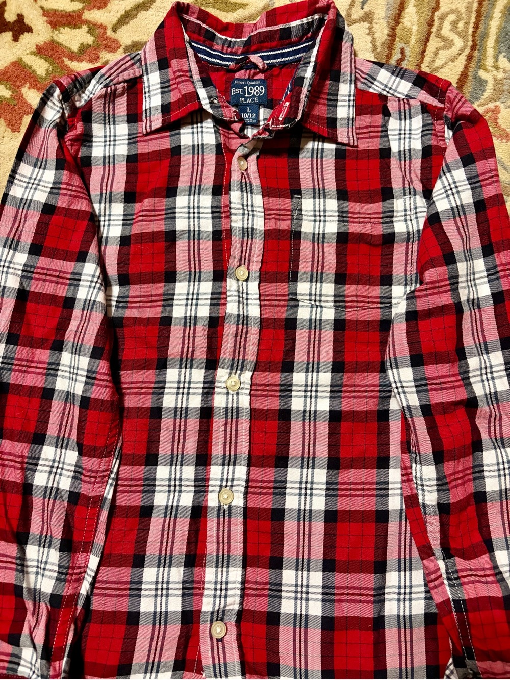 The Children's Place Red Plaid Button-Up Shirt - Boys - Picture 1 of 2